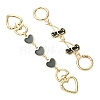 2Pcs 2 Styles Alloy Enamel Heart Cherry Link Bag Extension Chains FIND-YW0008-11C-1