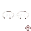 Rhodium Plated 925 Sterling Silver Cuff Earrings EJEW-H124-06P-1