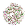 1 Strand Handmade Lampwork Inner Flower Rondelle Beads Strands LAMP-TA0002-72K-1