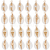 24Pcs 4 Styles Natural Cowrie Shell Copper Wire Wrapped Pendants FIND-SC0014-23-1