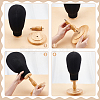 Head Shaped Wood Covered with Cloth Hat Display Racks AJEW-WH0816-101-4