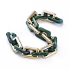 Handmade CCB Plastic Boston Link Chains AJEW-JB00683-01-2
