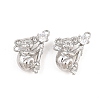 Brass Micro Pave Clear Cubic Zirconia Pendants KK-CBA6818-05P-1