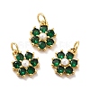 Rack Plating Brass Micro Pave Cubic Zirconia Charms KK-A160-22F-G-2