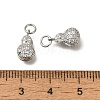 Rack Plating Brass Micro Pave Cubic Zirconia Charms KK-F883-08P-3