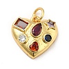 Brass Micro Pave Cubic Zirconia Pendants X-KK-H433-15G-1