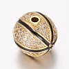 Brass Micro Pave Cubic Zirconia Beads ZIRC-G142-03-2