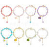 ANATTASOUL 8Pcs 8 Colors Glass Round Beaded Stretch Bracelets Set BJEW-AN0001-75-1