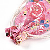 Flower Deer Printed Polycotton(Polyester Cotton) Packing Pouches Drawstring Bags ABAG-T004-10x14-35-3