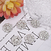 CHGCRAFT 6Pcs 1-Hole Alloy Rhinestone Shank Buttons BUTT-CA0001-16A-4