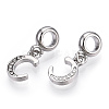 Platinum Rack Plating Alloy Rhinestone European Dangle Charms PALLOY-T048-36P-C-2