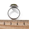 Half Round Natural & Synthetic Gemstone Finger Rings RJEW-M062-01P-23-4