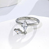 304 Stainless Steel & Cubic Zirconia Finger Rings WG4CD34-02-1