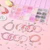 DIY Round Glass & CCB Plastic Beads Bracelets Making Kits DIY-FS0007-56B-10