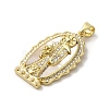 Brass Pave Shell Pendants KK-I708-16I-G-2