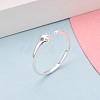 925 Sterling Silver Micro Pave Clear Cubic Zirconia Open Cuff Rings for Women STER-N016-143S-1