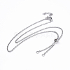 304 Stainless Steel Rolo Chain Lariat Necklace Making AJEW-JB00491-1