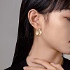 Brass Double Layer Thick Hoop Earrings for Men Women JE966A-7