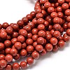 Grade A Natural Red Jasper Bead Strands G-P075-36-4mm-1