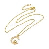 Brass Micro Pave Clear Cubic Zirconia Pendants Necklaces NJEW-K269-05G-03-2