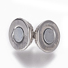 Brass Micro Pave Cubic Zirconia Magnetic Clasps with Loops ZIRC-L082-B-01-P-2