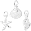 6Pcs 3 Styles Ocean 925 Sterling Silver Pendants STER-BBC0009-57-7