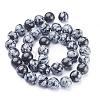 Natural Snowflake Obsidian Beads Strands GSR10mmC009-3