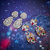 ANATTASOUL 2 Pairs 2 Colors Rhinestone Teardrop Dangle Stud Earrings EJEW-AN0001-95-7