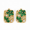 Brass Micro Pave Clear Cubic Zirconia Pendants X-ZIRC-S068-015-NF-1