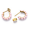 Enamel C-shape Stud Earrings EJEW-N052-05B-4