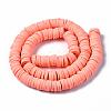 Flat Round Handmade Polymer Clay Beads CLAY-R067-10mm-19-3