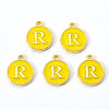 Golden Plated Alloy Enamel Charms X-ENAM-S118-09R-1
