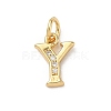 Brass Micro Pave Cubic Zirconia Charms KK-I382-03G-Y-1