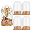 4 Sets Transparent Glass Dome Jar Cloche Display Cases AJEW-PH0011-24B-1