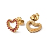 Ion Plating(IP) Rhinestone Hollow Heart Stud Earrings EJEW-Q704-02G-3