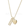 Valentine's Day Brass Heart and Rectangle with Word Love Pendants Necklace NJEW-JN04700-2