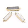 Natural Druzy Crystal Rectangle Links Connectors G-P090-13-2