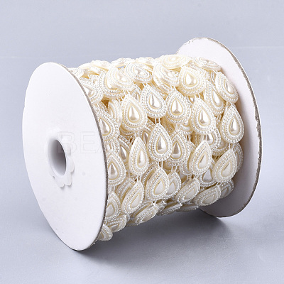 ABS Plastic Imitation Pearl Beaded Trim Garland Strand AJEW-S073-14-1