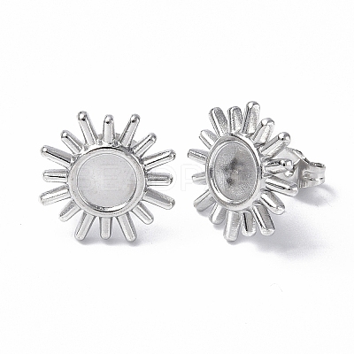 Non-Tarnish 304 Stainless Steel Stud Earring Findings STAS-F286-04P-1