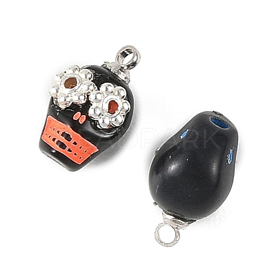 Halloween Opaque Acrylic & Alloy Pendants PALLOY-JF05969-01-1