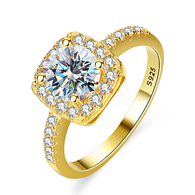 Rhodium Plated 925 Sterling Silver Pave 6.5x3.9mm Moissanite Finger Rings for Women WGE3211-13-1