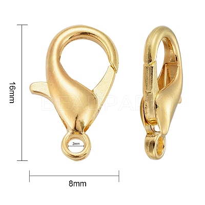 Golden Tone Zinc Alloy Lobster Claw Clasps X-E106-G-NF-1