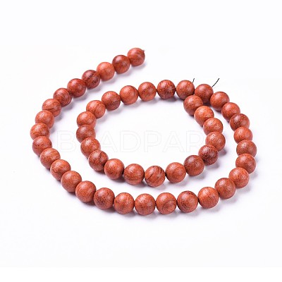 Natural Wood Beads Strands WOOD-F008-01-D-1