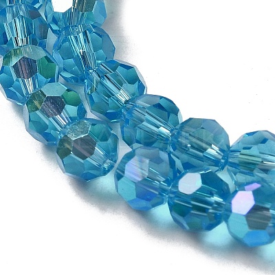 Electroplate Transparent Glass Beads Strands EGLA-A035-T6mm-L08-1