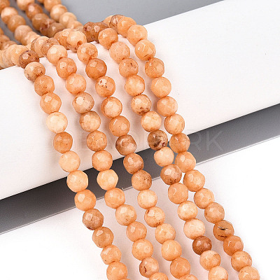 Dyed Natural White Jade Beads Strands G-T139-4mm-60-06-1