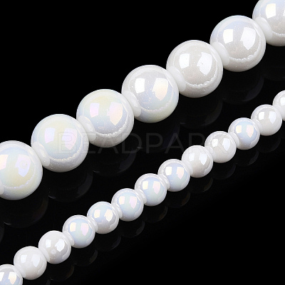 Electroplate Opaque Glass Beads Strands X-GLAA-T032-P4mm-AB02-1