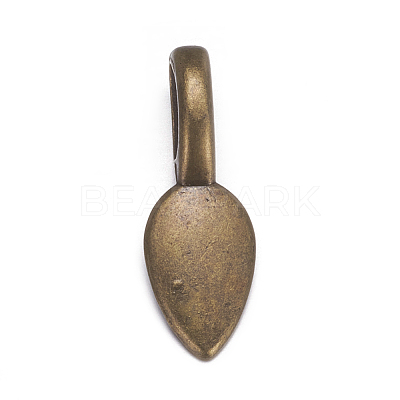Tibetan Style Alloy Glue-on Flat Pad Bails X-MAB3348Y-NF-1