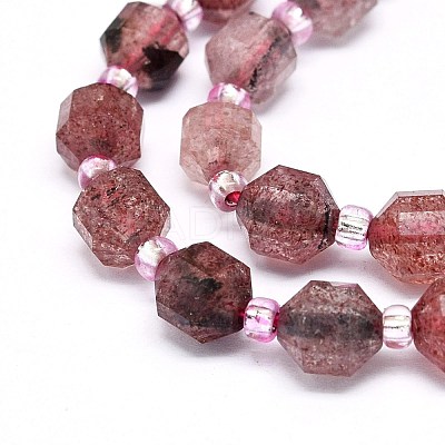 Natural Strawberry Quartz Beads Strands G-O201B-35-1