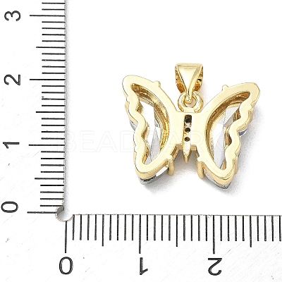 Brass Micro Pave Clear Cubic Zirconia Pendants CU-CBA83A6-05G-14-1