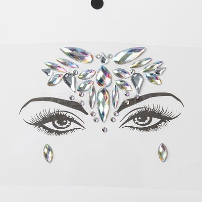 Acrylic Face Gems Stickers MRMJ-F014-03-1